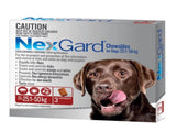 Nexgard XLarge Dogs 25.1 - 50kg Red 3pk NEXGARD-WNXL3