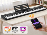 Alpha Piano Keyboard 88 Keys Electric Electronic Keyboard Piano Gift Black EK-S88-BT-BK