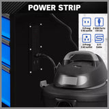HORUSDY 42 inch 8 Drawer Tool Cabinet 1000 lbs Wood Top Power Strip Casters Blue V465-86514