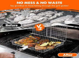 1 Pack BBQ Grill Basket, Stainless Steel Grill Basket with Removable Handle for Fish Vegetables and V1237-ZY-924-279