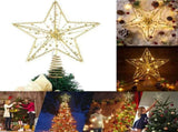 Christmas Tree Topper Star with LED String Light Glitter Christmas Tree Top Star Lamp for Christmas V1294-YM0714-10305585