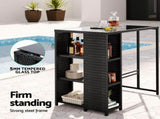 Gardeon Outdoor Bar Set Patio Furniture Dining Chairs Table and Chairs Wicker ODF-BA-TW-STORE-SET