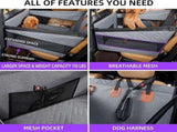 Hard Bottom Mesh Dog Carrier Car Mat, Waterproof Anti-Dirt Pet Cushion for Vehicle Rear Single Seat, V1221-XM-LB5306-ZS179