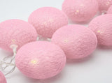 50 Ball Pastel Pink LONG 5m String Light Battery Box 5cm Cotton Ball Christmas Birthday Bbay Girl V382-PALEPINKBALLBATT50