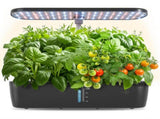 Hydroponics Plant Growing System 12 Pods Indoor Herb Garden Kit Led Light 4L Black V201-FDZ2412BL8AU