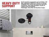 Heavy-Duty Suction Cup Hook with Strap and Carabiner Clip, 6-Pack for Camping, Car, Home, and V1341-ZY-2PB9D6LC-6PCS-BLACK