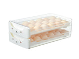 Egg Container Double Layer Drawer Plastic Stackable Clear Egg Storage Box for Fridge Refrigerator V1294-YM0901-3117240151611