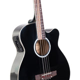 Karrera 4 String Acoustic Bass Guitar Electric Pickup 4 Band Equaliser Black ACG43-BK