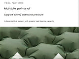 Black Single Outdoor Foot Pump Inflatable Sleeping Pad - 40D Nylon Camping Air V888-ELOSUNG56187-2