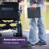 EQUIPMED Electric Folding Wheelchair, Wide Bariatric Chair Seat, Comfortable for S-XL, Long Range, V219-HELWLCEQPKK4A