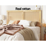 Artiss Bed Head Headboard Queen Rattan - RIBO Pine BED-HEAD-RIBO-Q-WD
