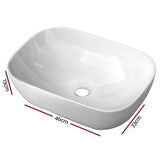 Ceramic Bathroom Basin Vanity Sink Oval Above Counter Top Mount Bowl V63-840981