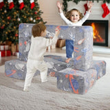 Modular Kids Play Couch 4Pcs DIY Glow in the Dark Toddler Chair Grey V952-ETSF411849YC8HY99V0