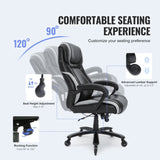 Heavy Duty Executive Office Chair with Cutting-edge Adjustable Lumbar Support for Long Hours, Big V952-LBYZXKPGKDJZBI124V0