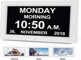 Black 10.1-Inch Digital Clock with Medication Reminders & Multi-Function Alarm - Ideal for Elderly V888-ELOSUNG18097