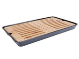 Rectangle Bamboo Tea Tray Teapot Mat Serving Tray Draining Board Tea Set Home Kitchen Use13in 1100ml V1294-YM0721-3118210073612