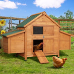 i.Pet Chicken Coop Rabbit Hutch 150cm x 68cm x 96cm Large House Run Cage Wooden Outdoor Pet PET-CH-IDCNESTIE-BR