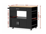 Artiss Kitchen Island Trolley Rolling Serving Cart Storage Cart Shelf Towel Rack FUR-S-KI-01-BK-AB