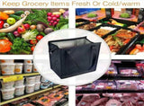 2Pcs Insulated Grocery Bags 13 x 12 x 7.1 inch Large Reusable Insulated Cooler Bags with Zipper Top V1192-AZ-W-17337