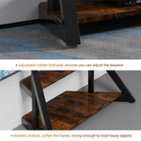 2 Tiers Black Shelves Heavy Duty Universal Tv Floor Stand For 32-75 Inches V767-U-Z1187