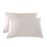 KENSINGTON 1200TC COTTON SHEET SET IN STRIPE- DOUBLE - SILVER ABM-202142