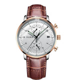 men's ultra-thin leather strap luminous waterproof date calendar V1347-937-16747-ROS-MAN