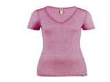 MERINO SKINS Ladies Verona V-Neck Tee Thermal Top Wool Blend Thermals - Hyacinth V563-MS-VERONA-VTEE-HYA-S