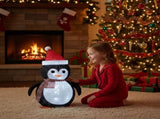 Lighted Christmas Penguin Decoration Lantern Collapsible Metal Frame Yard Ornament with 45 Cool V1107-LIGHTED CHRISTMAS PENGUIN DECORATION LANTERN
