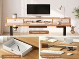 Artiss Electric Standing Desk Height Adjustable Home Office 120cm Oak HASD-ET156E-SHELF-BKWD-AB