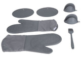 7Pcs/Set Oven Heat Insulation Gloves Cooking Finger Grip Insulation Mat for Kitchen Outdoor V1294-YM0901-3118210144411