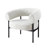 Artiss Armchair Accent Chair Curved Boucle White UPHO-F-ARM-01-TED-WH