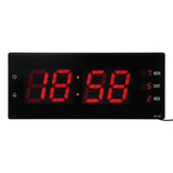 Electronic Digital Wall Clock Night Lights Temperature Calendar Clock for Home Office 100240VUK V1294-YM0901-3115210104412