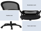 Artiss 2x Mesh Office Chair Computer Gaming Desk Chairs Work Study Mid Back OCHAIR-L-2013-BKX2