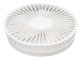 USB Desktop Fan Foldable Rechargeable Battery Makeup Mirror Function Bottom Silicone 3 Speeds White V1294-YM0523-3113220054311