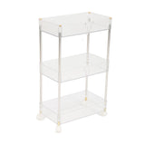 Kitchen Storage Rack Cart Multifunctional 3 Layers ABS Slim Rolling Utility Cart for Bathroom Snacks V1294-YM0901-3112230078211