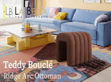 Ridge Arch Ottoman Stool Teddy Fleece Fabric Foot Rest 45cm BROWN V274-FT-STKJP4177-CHO