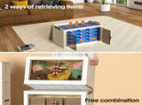 Foldable Storage Cabinet Stackable Bins Household Plastic Closet Multi-purpose Organizer Doors and V985-STORAGEBOXES