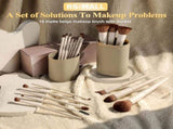 Matte Beige Makeup Brush Set Professional, Cruelty-Free for Foundation, Blush & V1107-MATTE BEIGE MAKEUP BRUSH SET