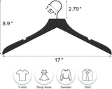 TOPIA HANGER Wooden Hangers 20 Pack, Rubber Wood Clothes Hangers with Rotatable Black Hook and V1258-DP02-F-237