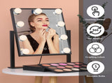 Vanity Makeup with 9 Light Bulbs Touching Control 3 Color Lighting Modes Dimmable Lighted V1294-YM0901-LT200B