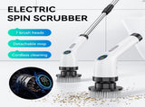 Electric Spin Scrubber with 7 Brush Heads - Cordless & Detachable Cleaning Tool V888-ELOSUNG16097