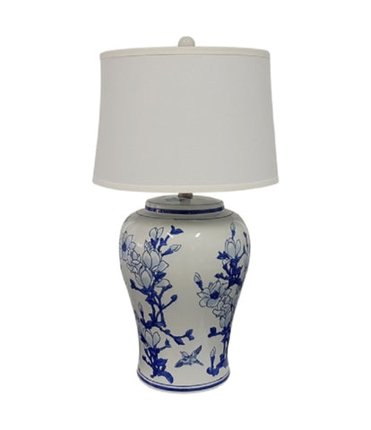Jonquil Ceramic Table Lamp Blue White 68cm V637-29008