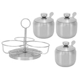 Seasoning Pot Set Innovative Rotating Condiment Spice Salt Sugar Jar Container with Lid Spoon V1294-YM0721-3118210044911