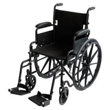 Orthonica 24in Foldable Steel Wheelchair in Black Steel Frame Heavy-Duty Disability Aid WCR-MAS-025-BK