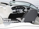 Seamanship 2X Folding Boat Seats with 2X Adjustable Pedestals 5575cm Marine Seat Swivel High Back BS-86522-BK-5575X2
