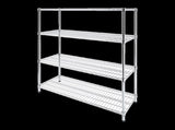 Modular Wire Storage 150x45cm Steel Shelving Chrome With Fixed Legs For Garage Warehouse Or Kitchen V63-841171