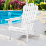 Gardeon Adirondack Outdoor Chairs Wooden Foldable Beach Chair Patio Furniture White FF-BEACH-NTLCHAIR-WH