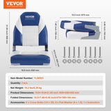 Boat Seats, 555 mm High Back Boat Seat, Folding Boat Chair with Thickened Sponge Padding and Hinge, V952-ZDCZYGKB2J00F5L1EV0
