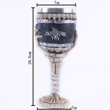 Resin Skeleton Bone Shaft Wine Goblet 2 PCS, Stainless Steel Inner Container, Novelty Bar Tableware V1221-XM-LB4253-ZS107
