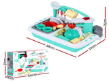 Keezi Kids Kitchen Play Set Play Pretend Sink Dishwasher Toys Green PLAY-SINK-CFL